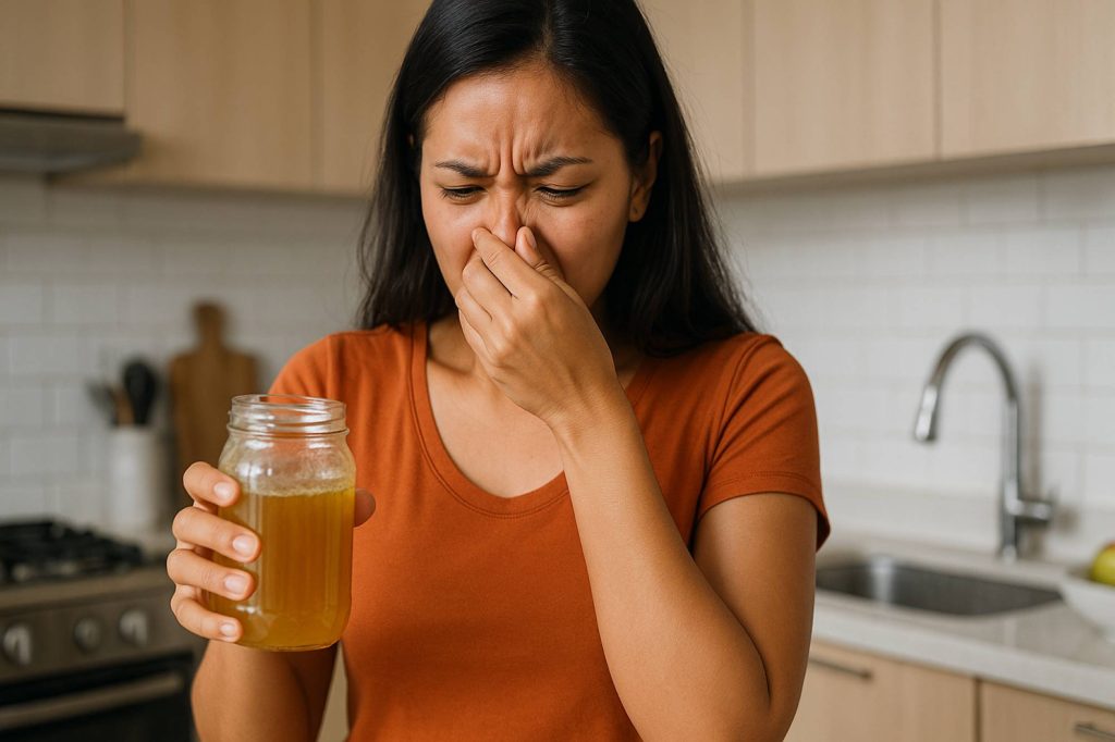 (Ilustrasi madu yang mengeluarkan bau asam, sumber : AI)