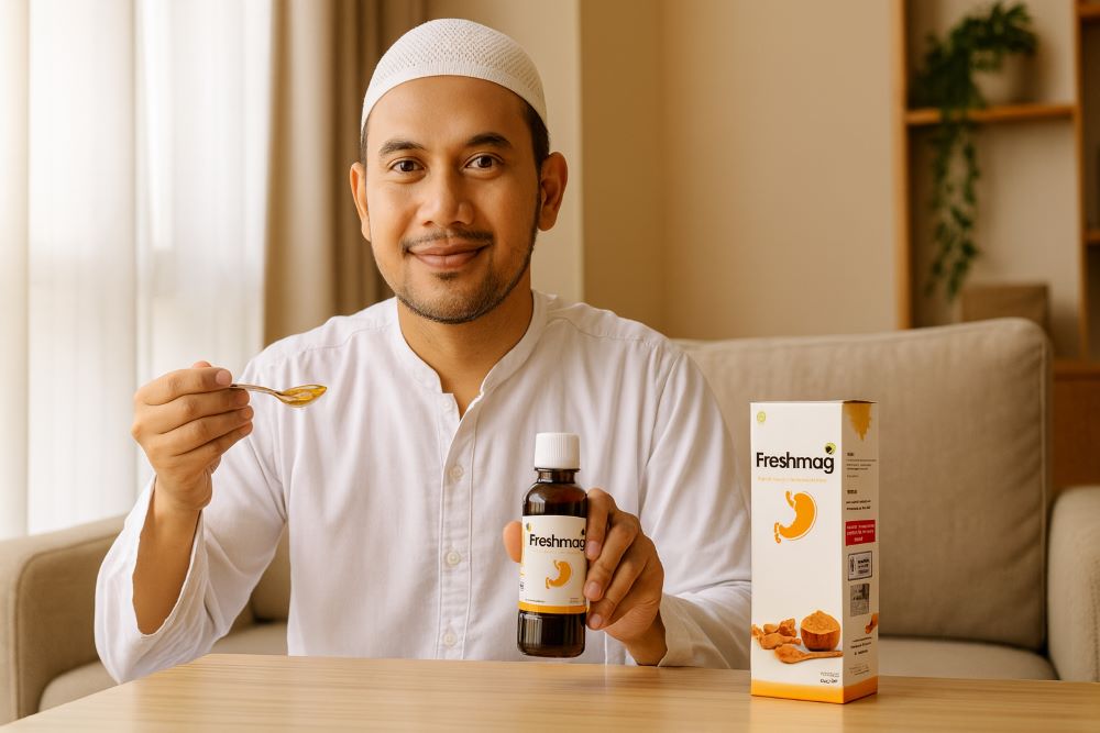 Ilustrasi Pria Islam Percayakan Minum Freshmag
