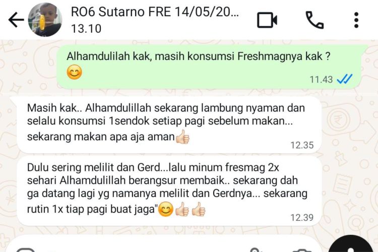 (Testimoni perut melilit Bapak Sutarno, Sumber: Tim Freshmag)